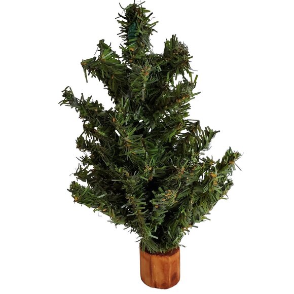 Lot of 5 Christmas Village Spruce Hemlock Trees Posable Bendable Wood Base - Picture 5 of 13